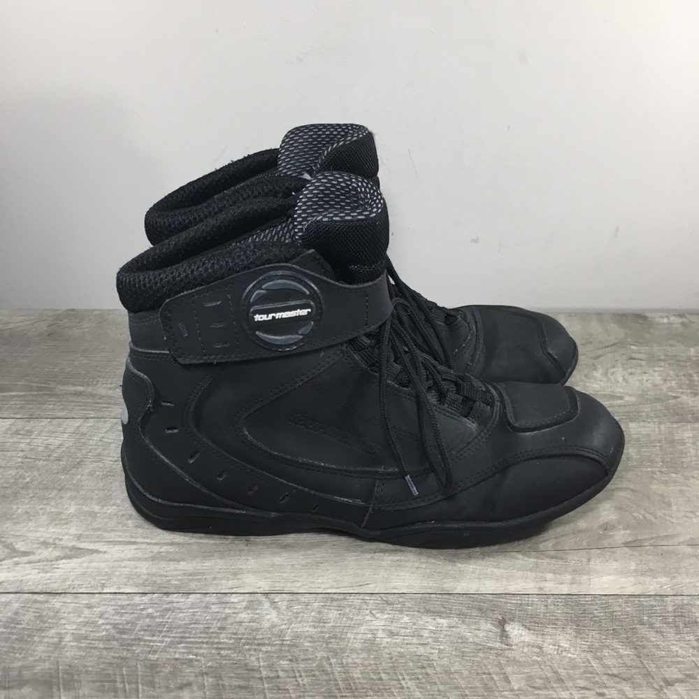 Mens Tourmaster Response Waterproof Motorcycle Leather Riding Biker Boots 8.5